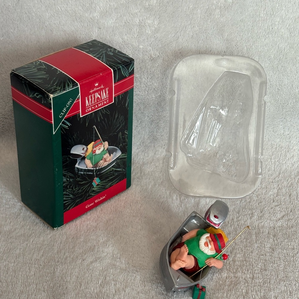 1992 GONE WISHIN' Hallmark Keepsake Christmas Clip On Ornament In Box - Picture 16 of 16
